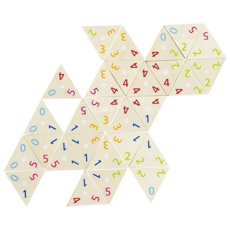 Goki, Tri-domino, domino drewniane, trójkątne, 76 elementów