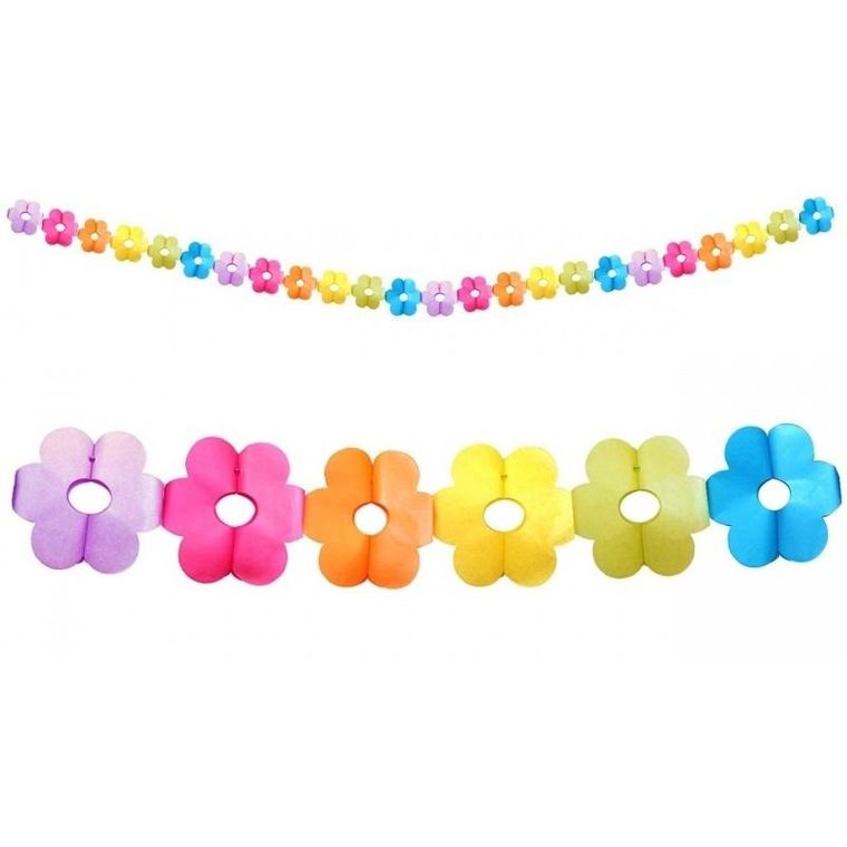 Goparty, girlanda papierowa, kolorowe kwiaty