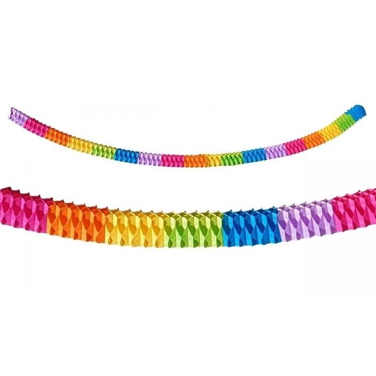 Goparty, girlanda papierowa, tęcza, 4 szt.