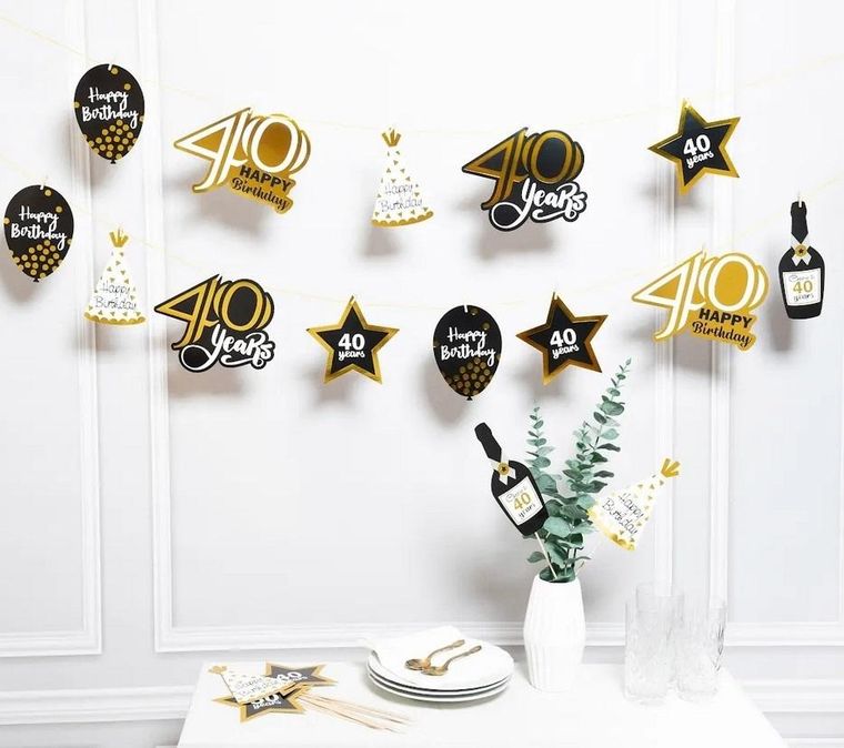 GoParty, girlanda urodzinowa, 40