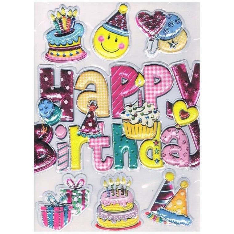 Goparty, naklejki wypukłe, Birthday Girl