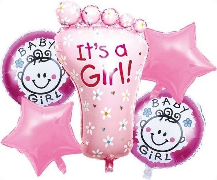 GoParty, zestaw balonów, Girl, 6 elementów