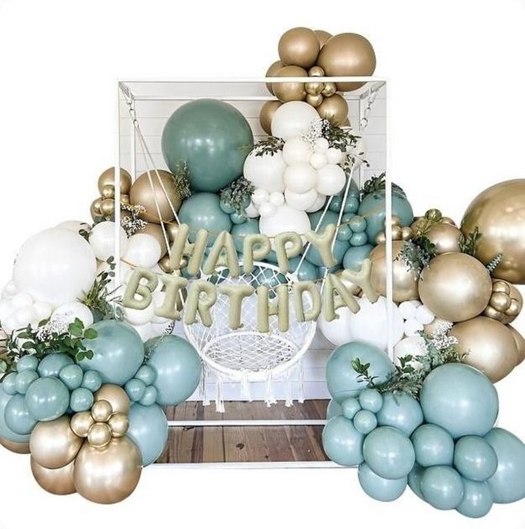 GoParty, zestaw balonów, Happy Birthday, girlanda, 124 elementów