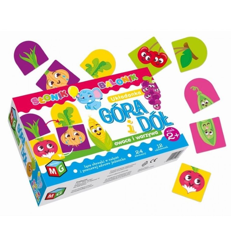 Góra i dół Owoce i warzywa, puzzle, 24 elementy