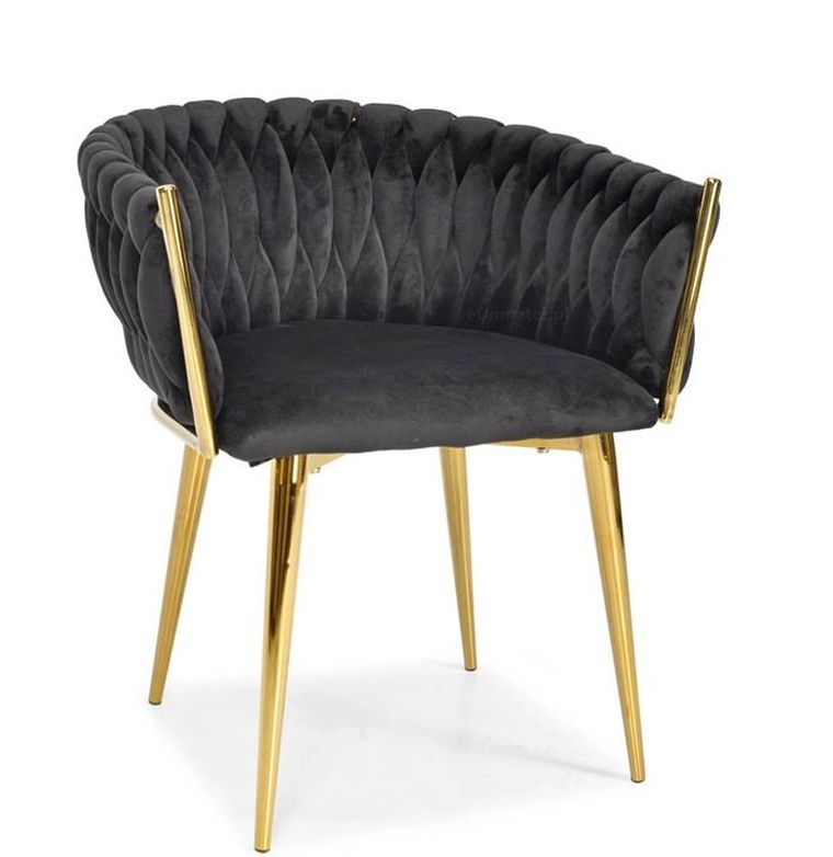 Gordon Trade, Glamour, krzesło welurowe, czarne