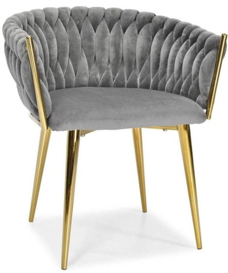 Gordon Trade, Glamour, krzesło welurowe, szare