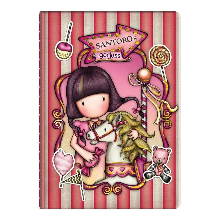 Gorjuss, Fairground, Carousel, mały notes z naklejkami