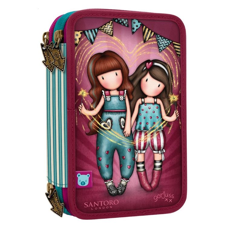 Gorjuss, Fairground, Fireworks, potrójny piórnik z wyposażeniem