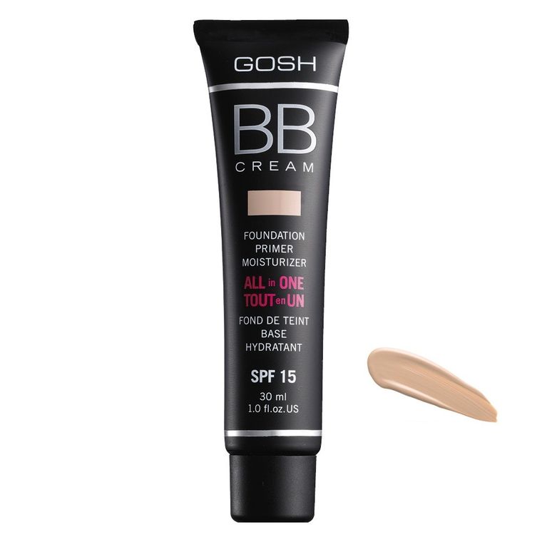 Gosh, BB Cream All In One, wielofunkcyjny krem BB baza, krem, podkład, SPF15, 02 Beige, 30 ml