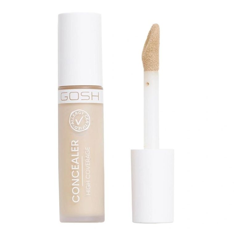 Gosh, Concealer High Coverage, mocno kryjący korektor z aplikatorem, 002 Ivory, 6 ml