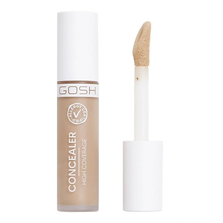 Gosh, Concealer High Coverage, mocno kryjący korektor z aplikatorem, nr 004, Natural, 6 ml