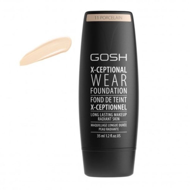 Gosh, X-Ceptional Wear Foundation Long Lasting Makeup, długotrwały podkład do twarzy, 11 Porcelain, 35 ml