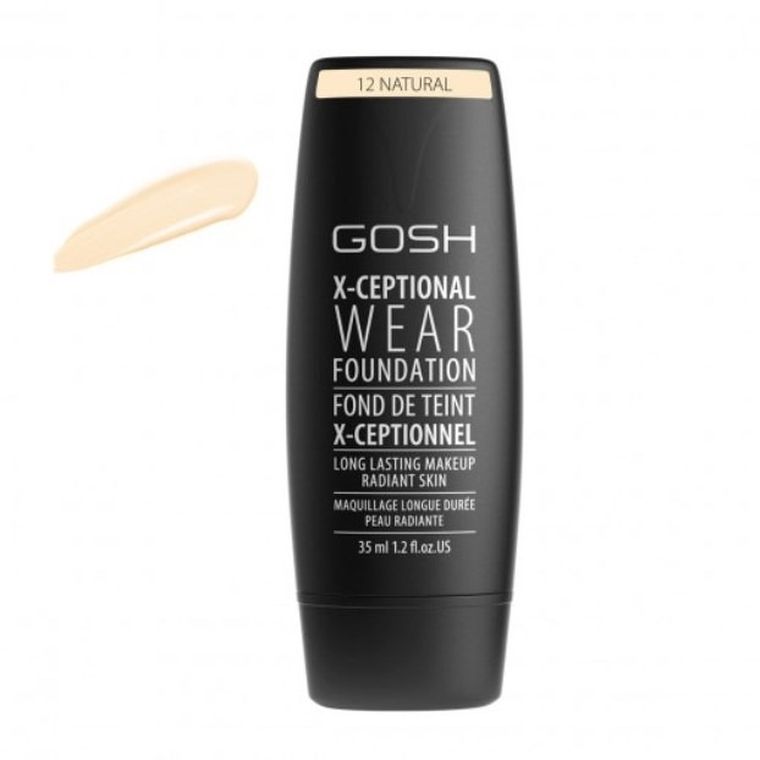 Gosh, X-Ceptional Wear Foundation Long Lasting Makeup, długotrwały podkład do twarzy, 12 Natural, 35 ml