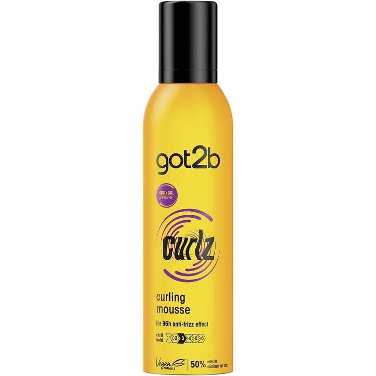 Got2B, Curlz Curling Mousse, pianka do włosów kręconych, 250 ml