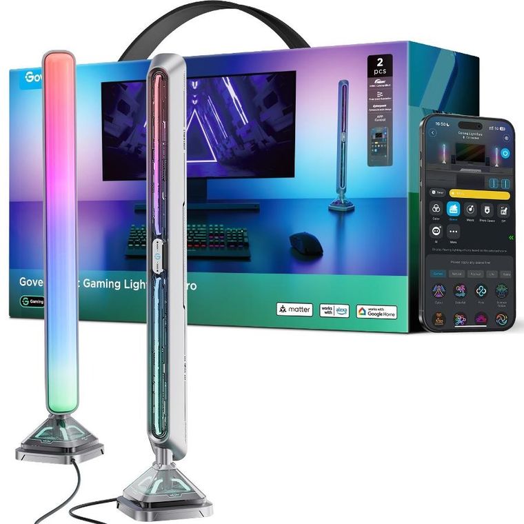 Govee, Gaming Light Bars Pro, oświetlenie LED, 2.4GHz, Wi-Fi + Bluetooth, H8048