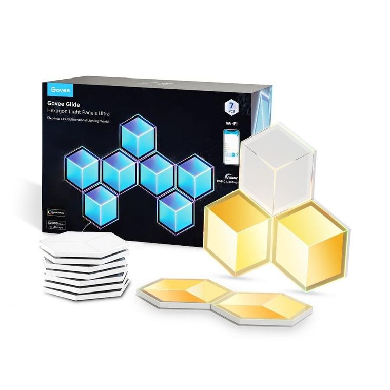 Govee, Glide Hexagon Light Panels Ultra 7-pack, oświetlenie LED, H606A