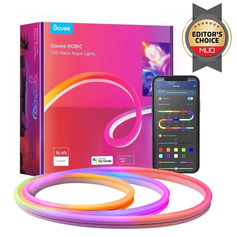 Govee, Neon Rope 5m, taśma LED, Wi-Fi, Bluetooth, RGBIC