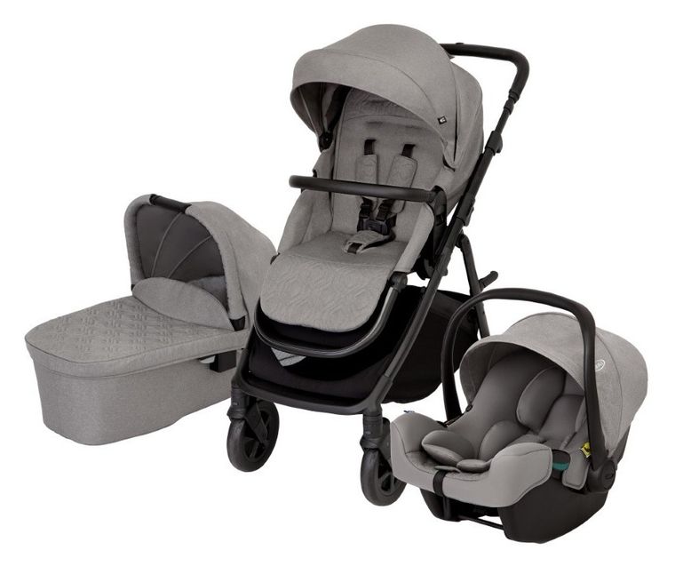 Graco, Near2Me DLX, wózek spacerowy z gondolą i fotelikiem, Ash