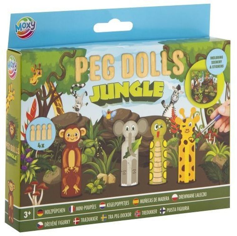 Grafix, Dżungla, zestaw drewnianych laleczek do malowania
