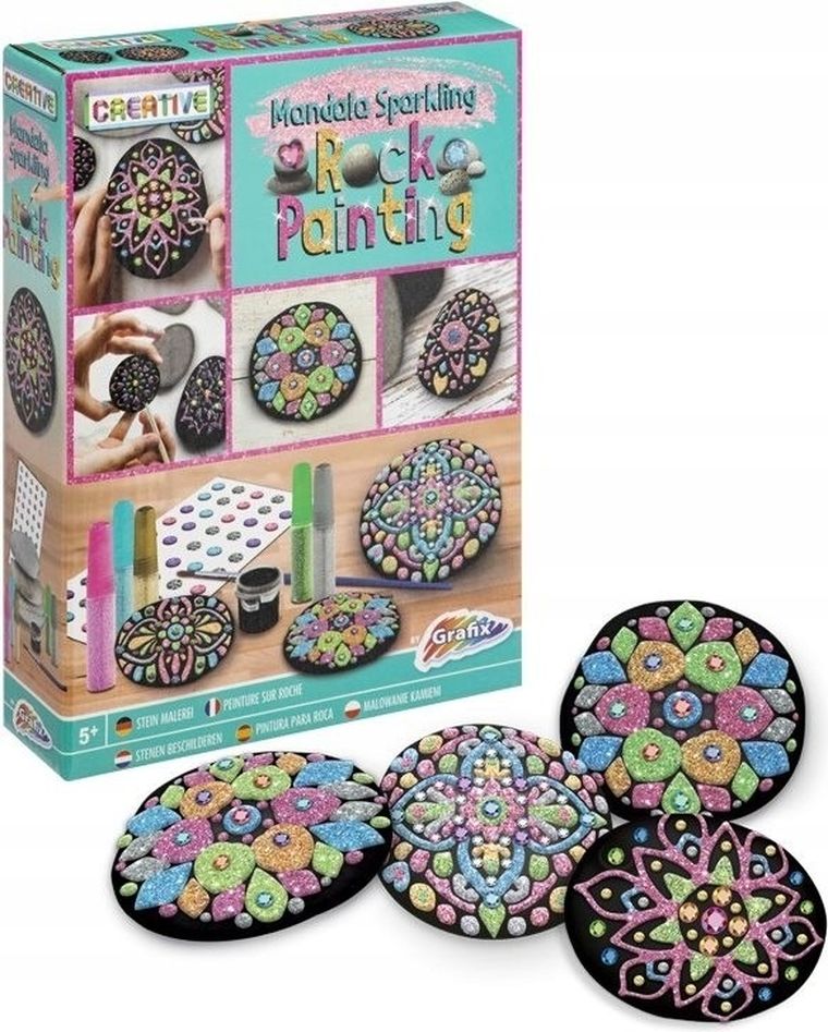 Grafix, malowanie kamyczków, mandala