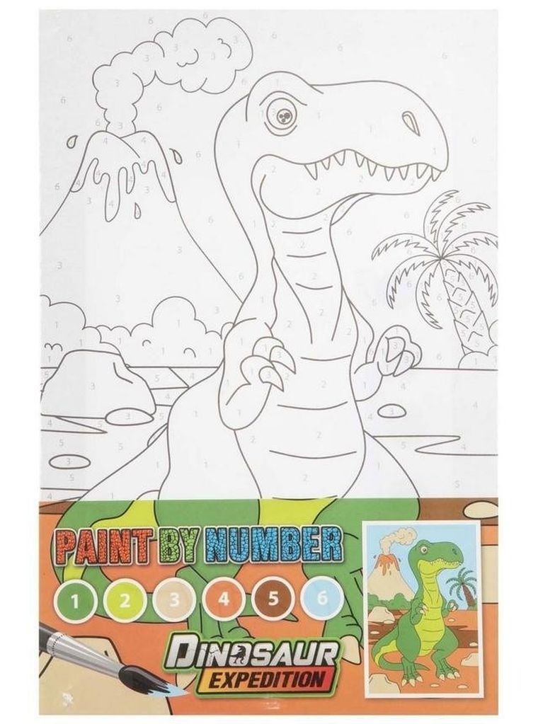 Grafix, malowanie po numerach, Dino, zielony