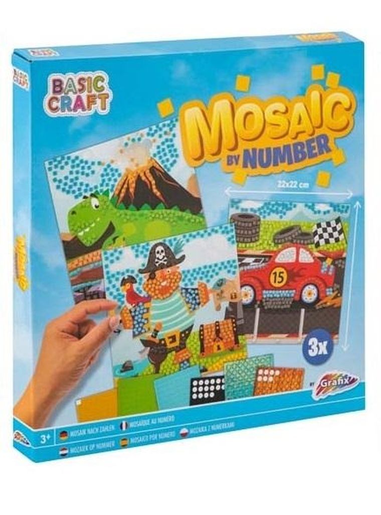 Grafix, wyklejanie po numerach, niebieskie, 3 arkusze