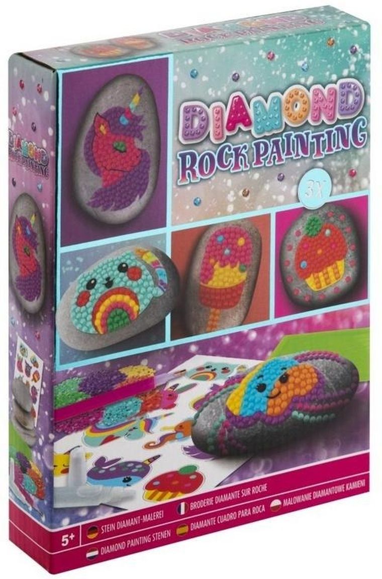Grafix, zestaw do malowania kamieni, diamentowy