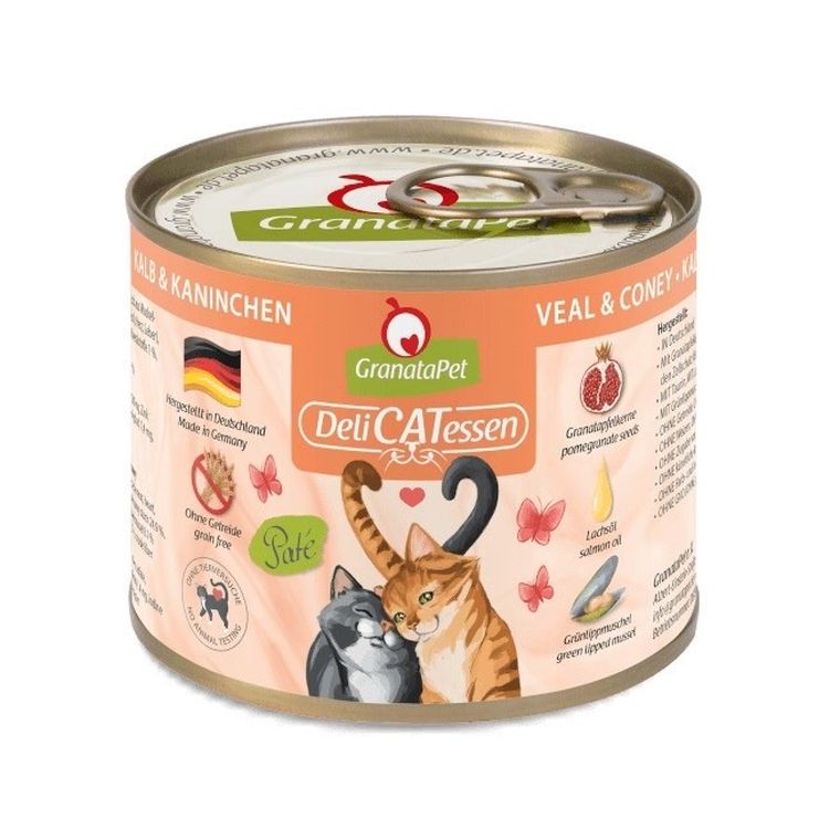 GranataPet, DeliCatessen, cielęcina i królik, karma mokra dla kota, 200g