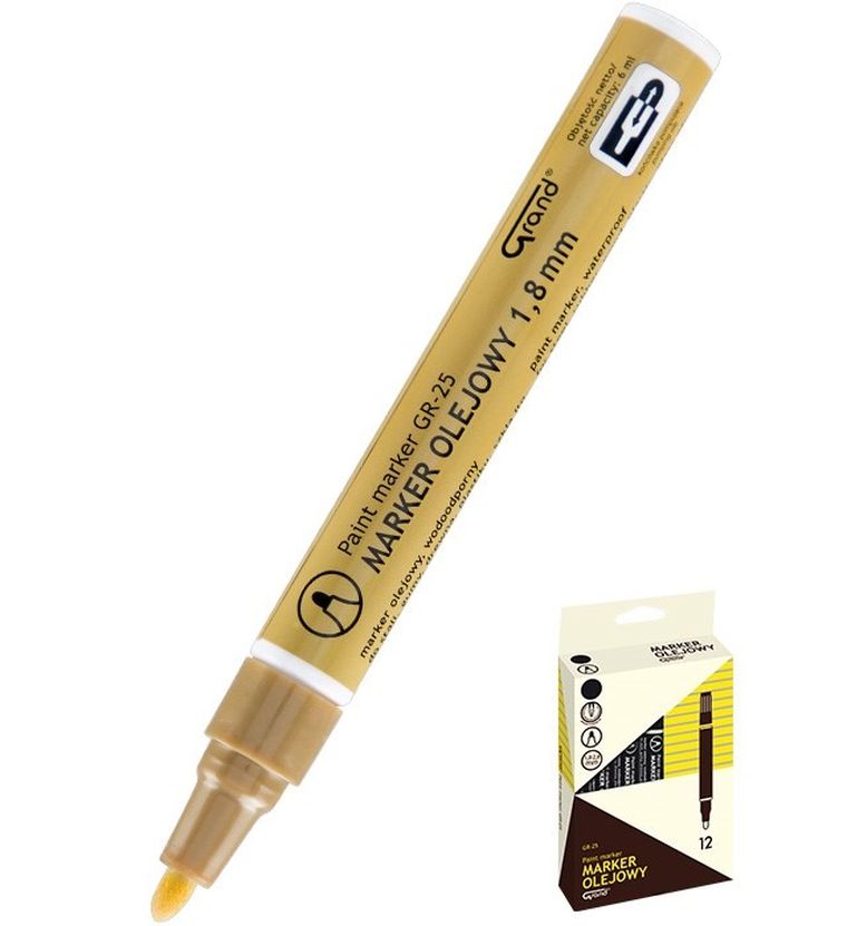 Grand, GR-25, marker olejowy, złoty