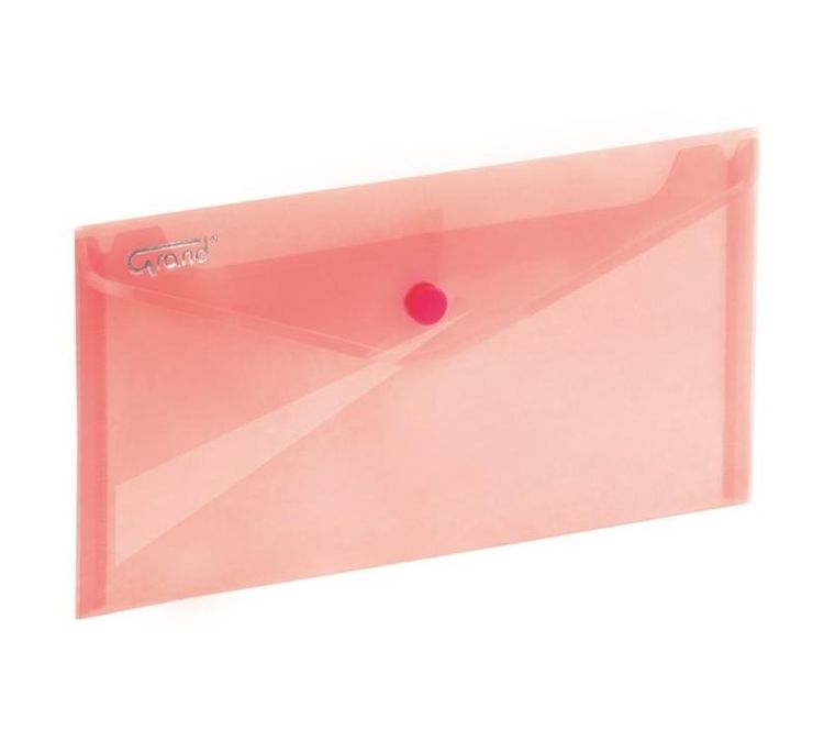 Grand, koperta PP na zatrzask, czerwona, 225-124 mm, 1 szt.