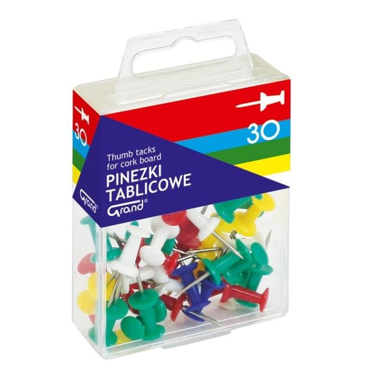 Grand, pinezki kolorowe T4, 30 szt.
