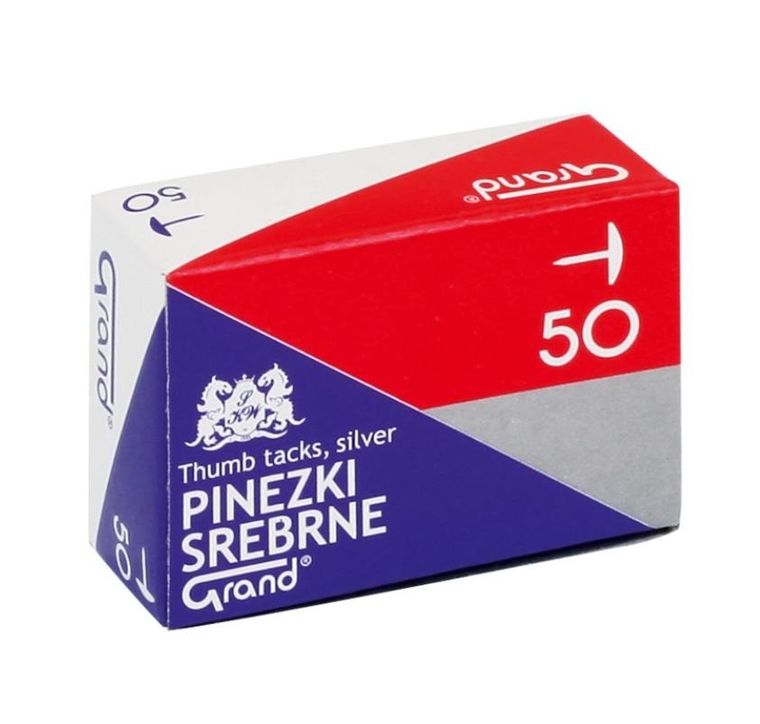 Grand, pinezki, srebrne, 10 szt.