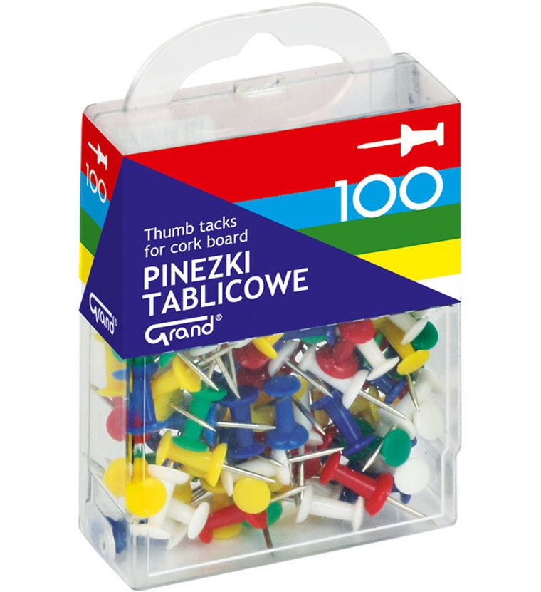 Grand, pinezki tablicowe, 100 szt.