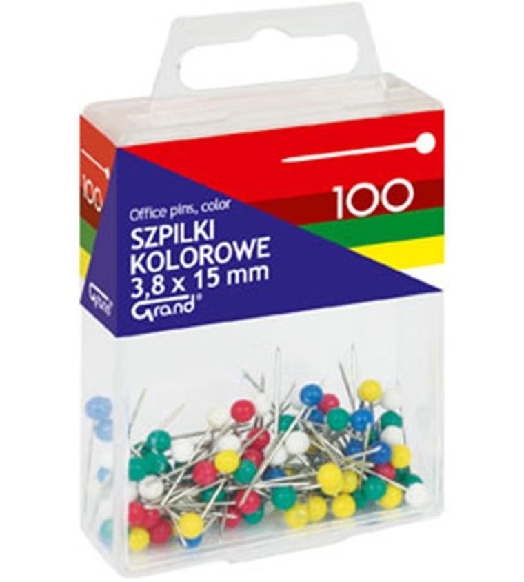 Grand, szpilki, kolorowe, 3,8-15 mm