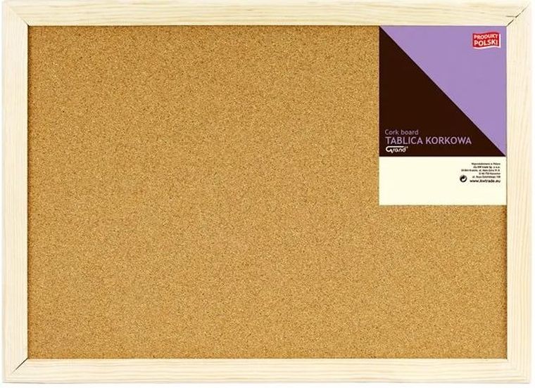 Grand, tablica korkowa, drewniana rama, 40-60 cm