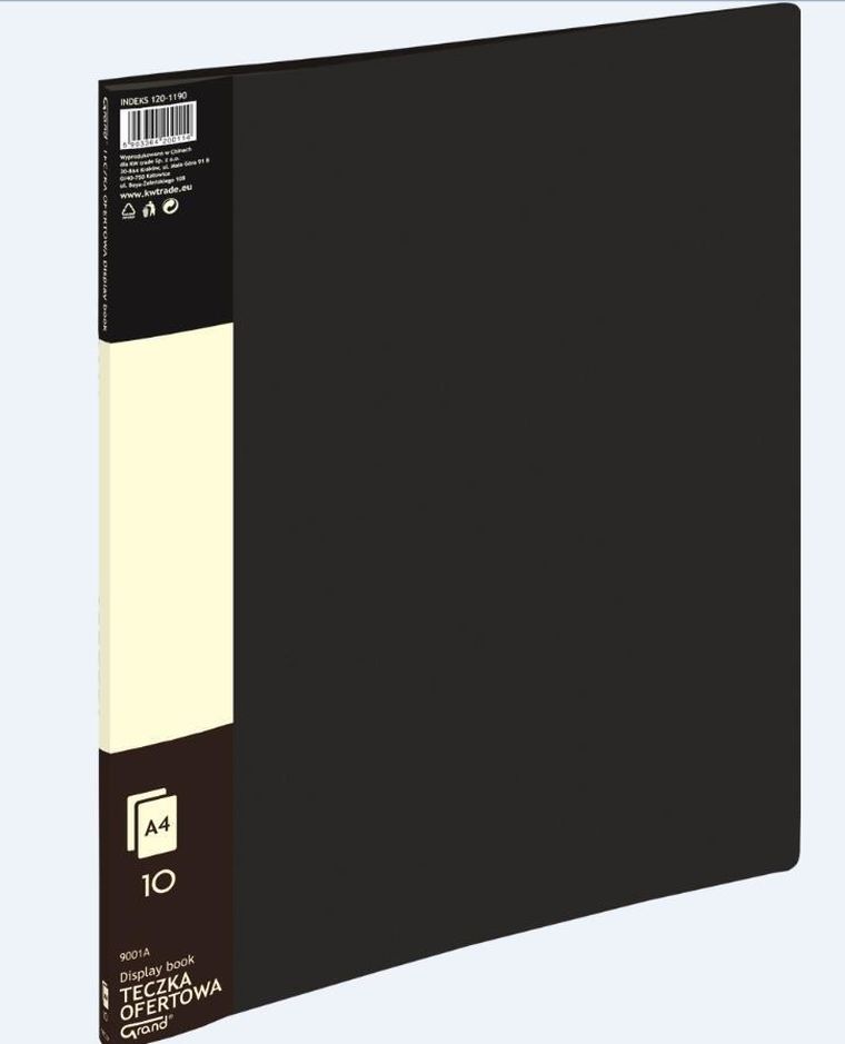 Grand, teczka ofertowa, 10 koszulek, czarna, 1 szt.