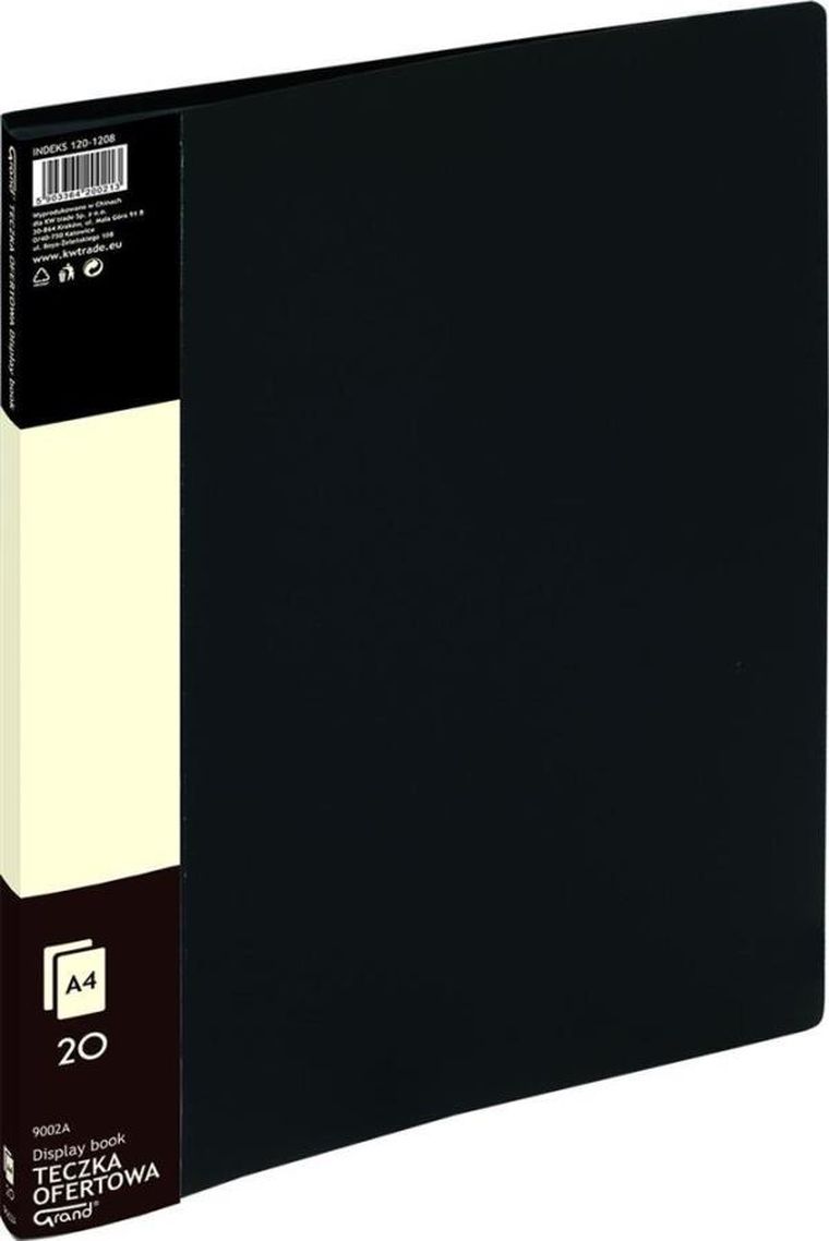 Grand, teczka ofertowa, 20 koszulek, czarna, 1 szt.