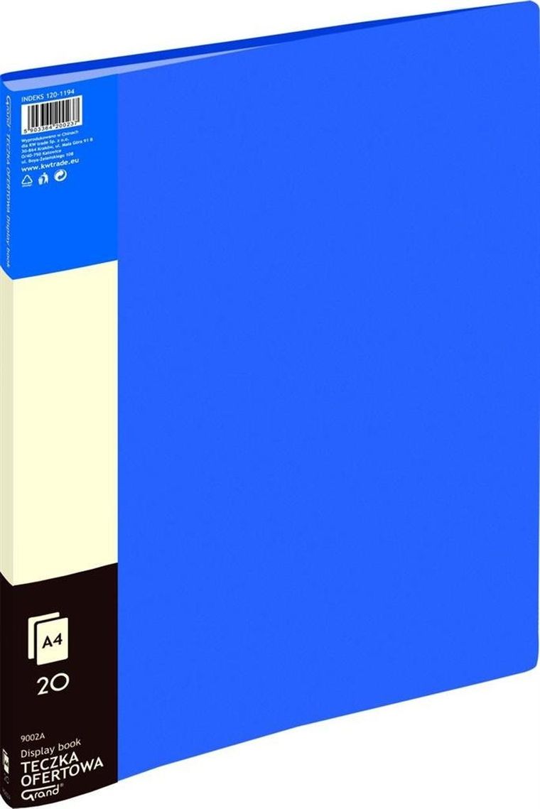 Grand, teczka ofertowa, 20 koszulek, niebieska, 1 szt.