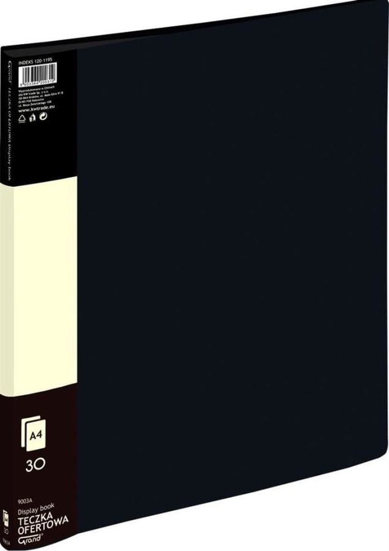 Grand, teczka ofertowa, 30 koszulek, czarna, 1 szt.
