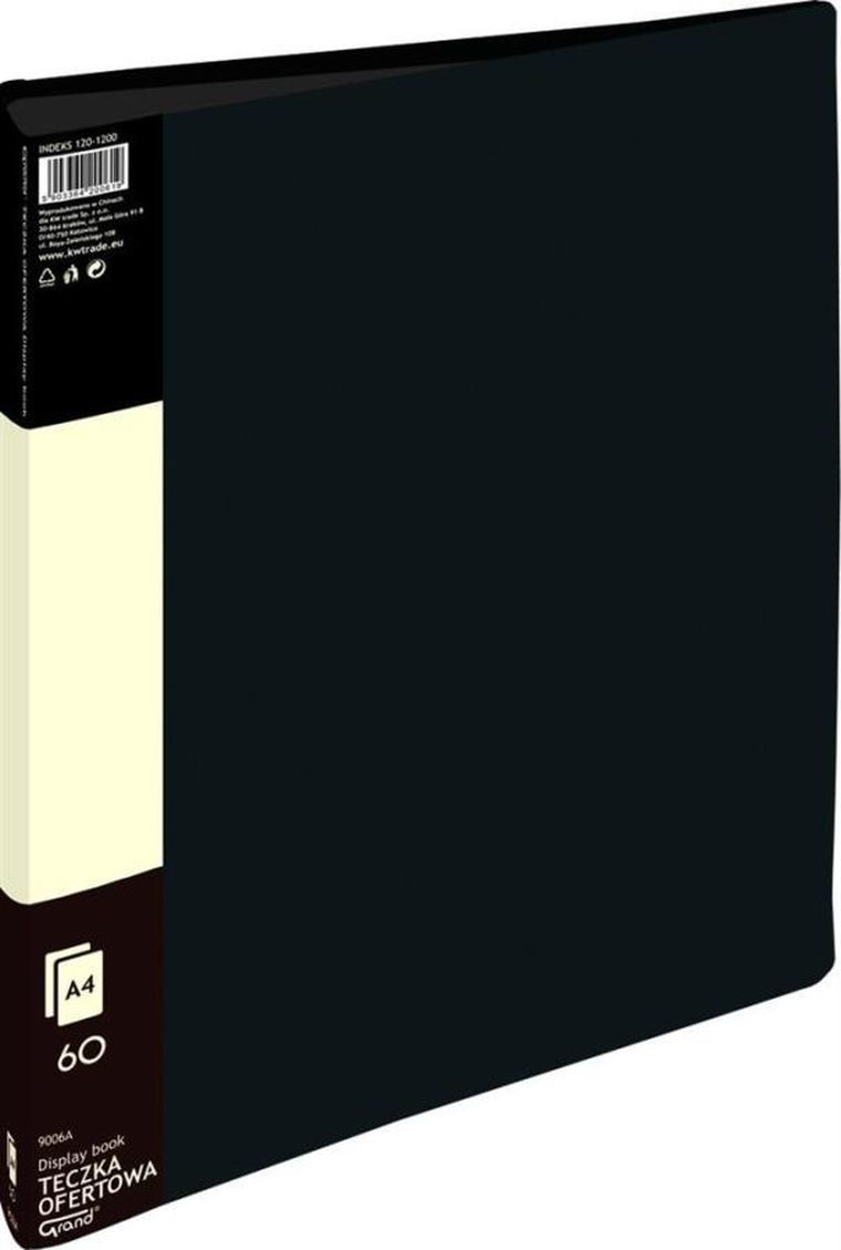 Grand, teczka ofertowa, 60 koszulek, czarna, 1 szt.