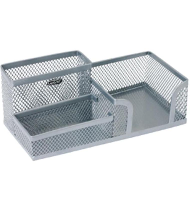 Grand, Vip, metalowy pojemnik na przybory szkolne, srebrny