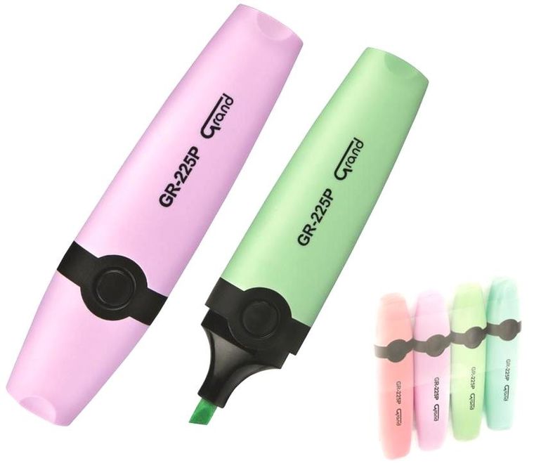 Grand, zakreślacz pastelowy, 4 kolory