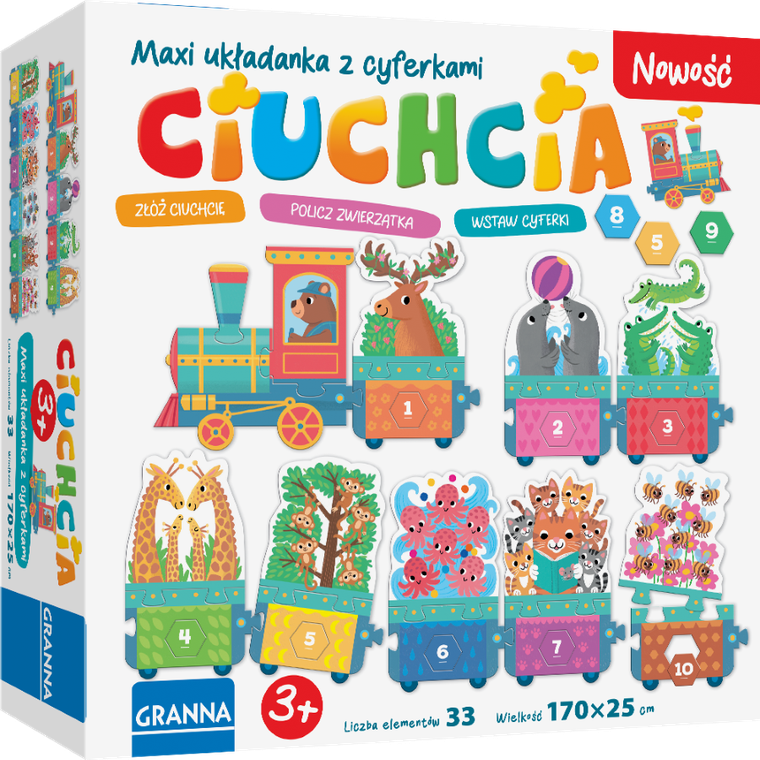 Granna, Ciuchcia, maxi puzzle z dziurką, 33 elementy