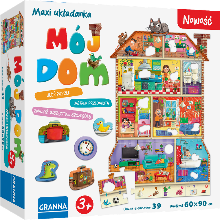 Granna, Domek, maxi puzzle z dziurką, 39 elementów