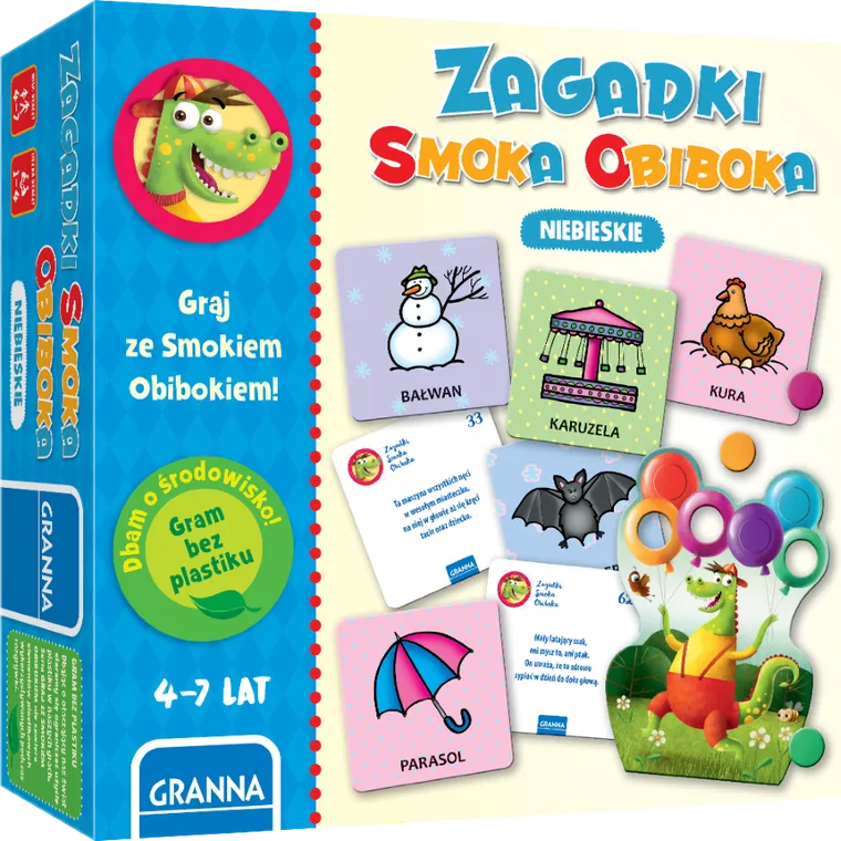 Granna, Zagadki Smoka Obiboka, niebieskie, gra edukacyjna