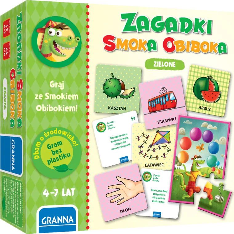 Granna, Zagadki smoka obiboka, zielone, gra edukacyjna