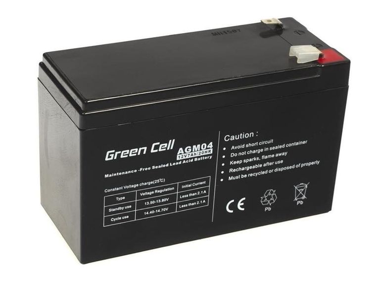 Green Cell, akumulator żelowy, AGM04, 12V, 7 Ah