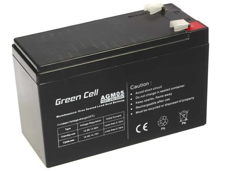 Green Cell, akumulator żelowy, AGM05, 12V, 7,2Ah