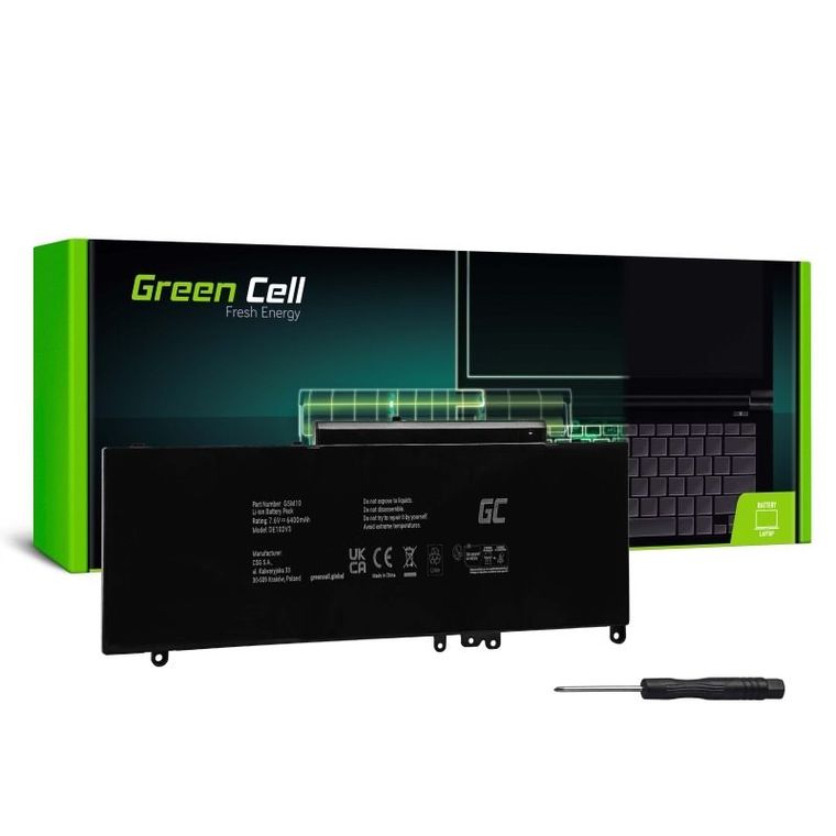 Green Cell, bateria, DE102V3 G5M10 0WYJC2 DO DELL LATITUDE E5250 E5450 E5550, 6200 mAh, 7.6V