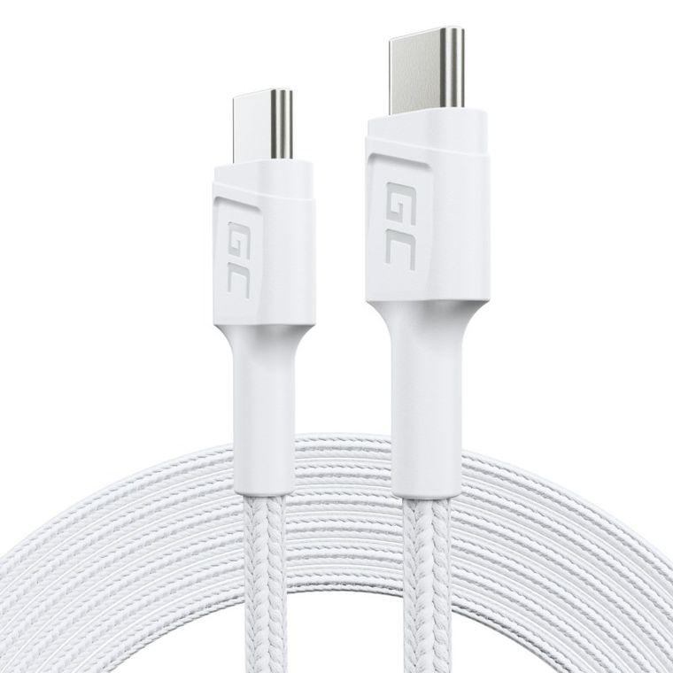Green Cell, KABGC29W, kabel USB-C USB-C, szybkie ładowanie QC 3.0, 200 cm, biały